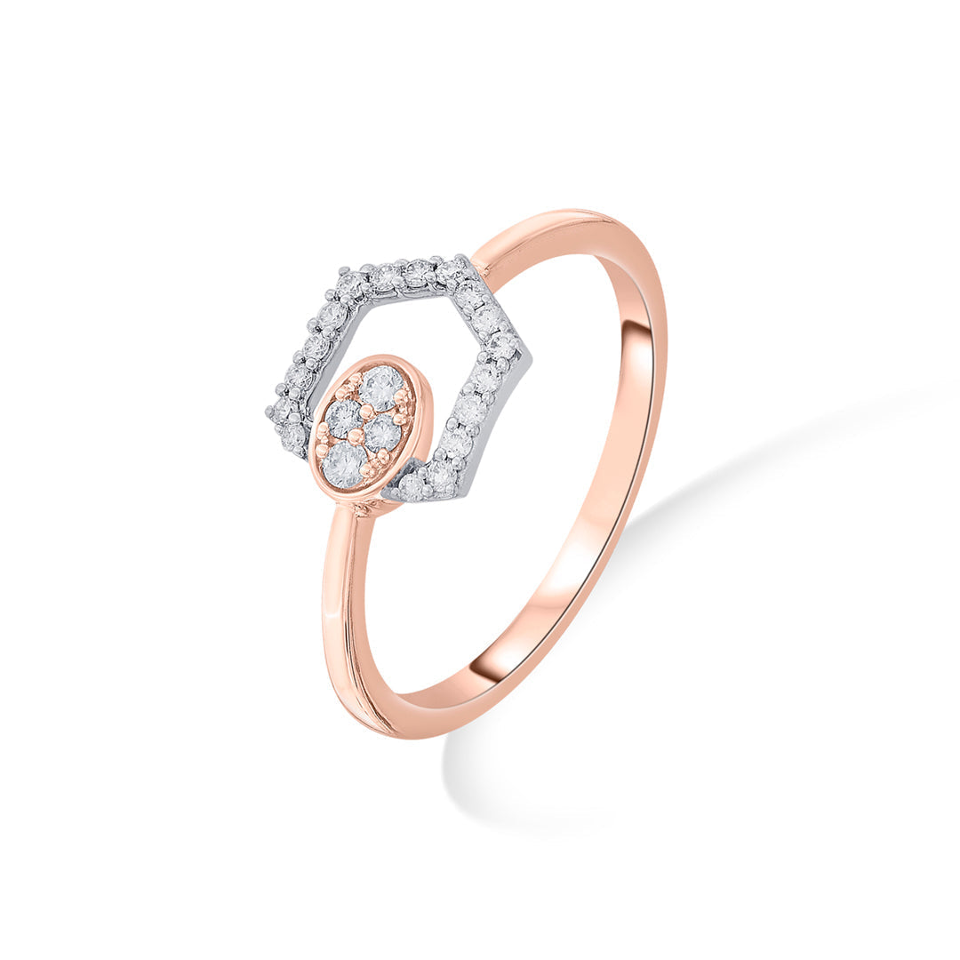 Hexa Muse Diamond & Gold Fashion Ring for Women