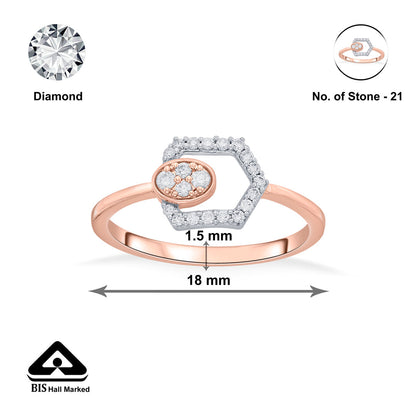 Hexa Muse Diamond & Gold Fashion Ring for Women