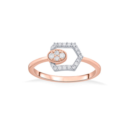 Hexa Muse Diamond & Gold Fashion Ring for Women