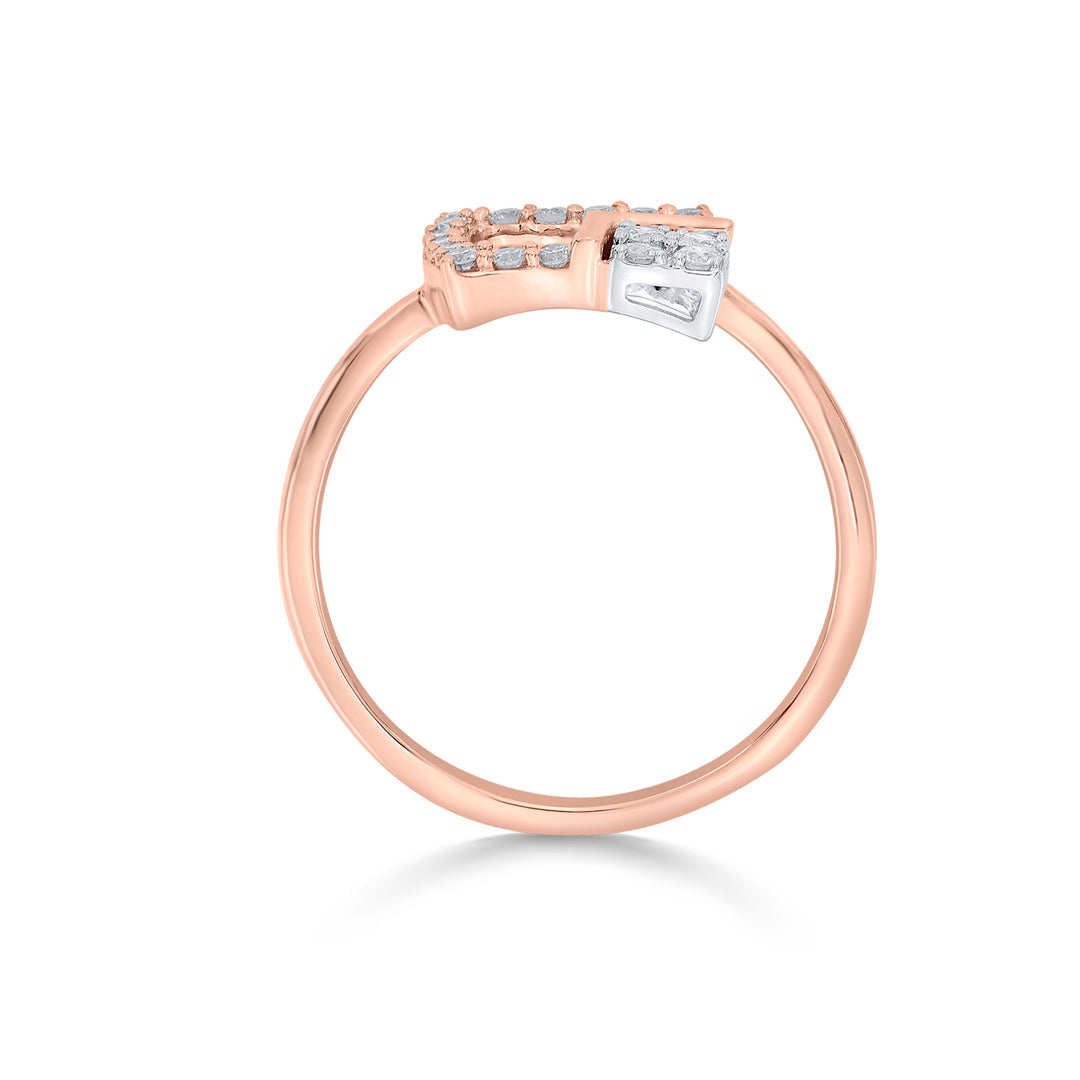 Corner Glow Diamond & Gold Fashion Ring for Women