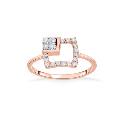 Corner Glow Diamond & Gold Fashion Ring for Women
