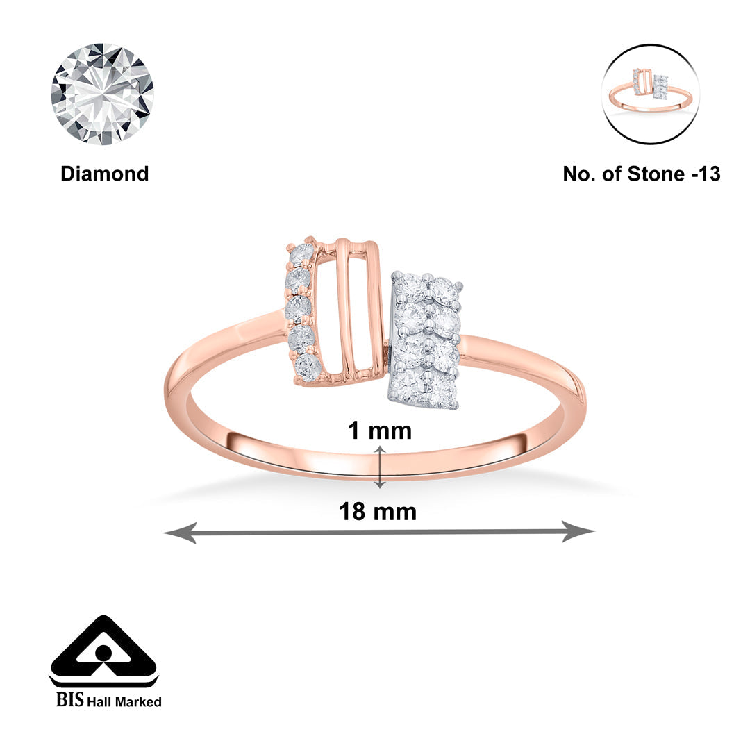 Radiant Bond Diamond & Gold Casual Ring for Women