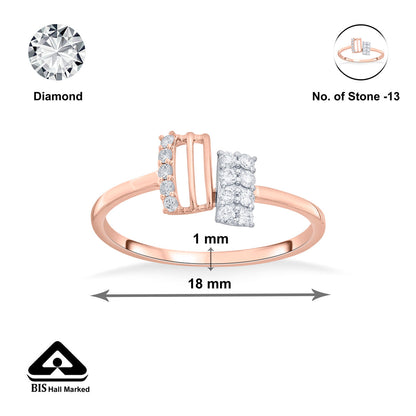 Radiant Bond Diamond & Gold Casual Ring for Women