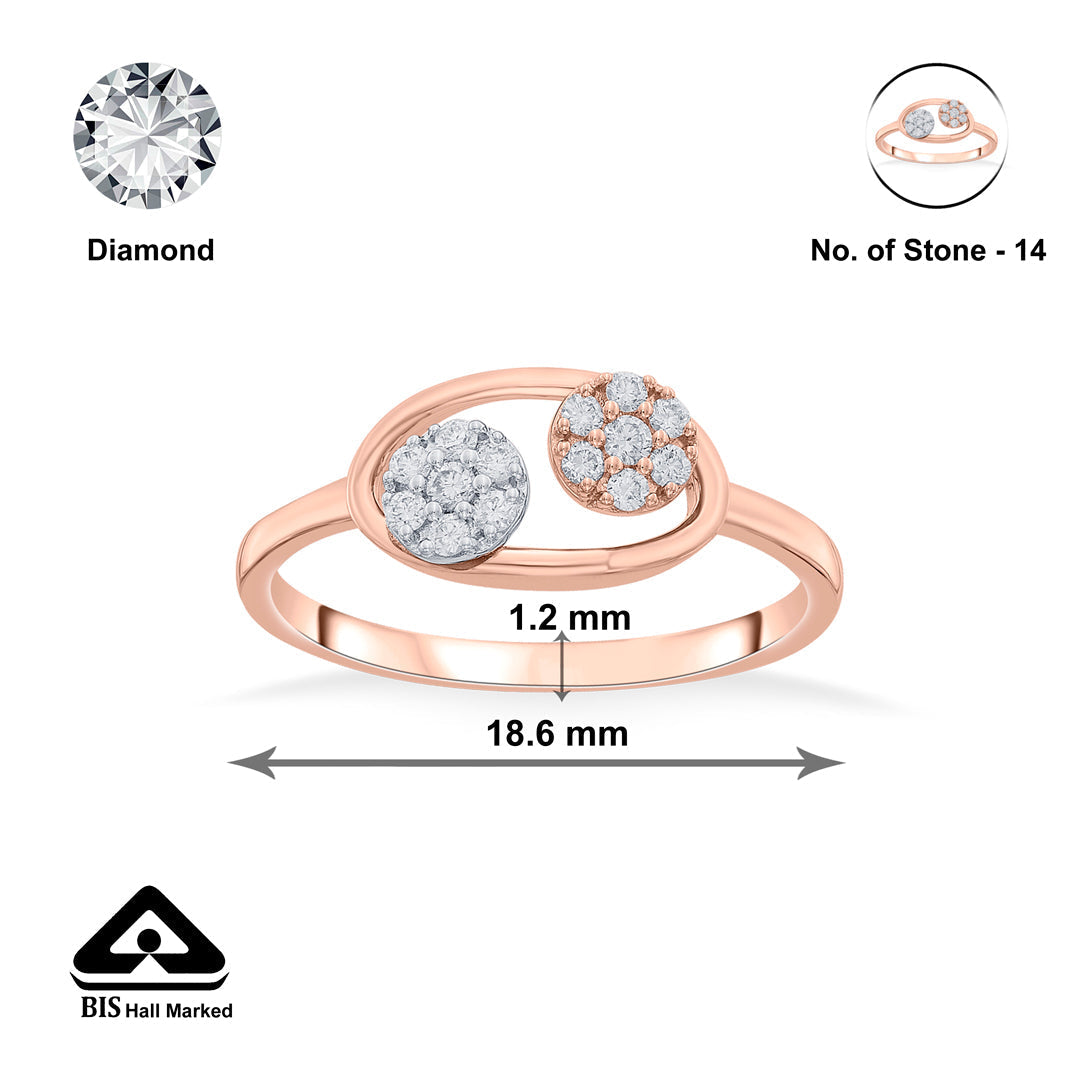 Orbit Link Diamond & Gold Fashion Ring for Women