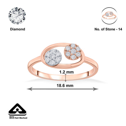 Orbit Link Diamond & Gold Fashion Ring for Women
