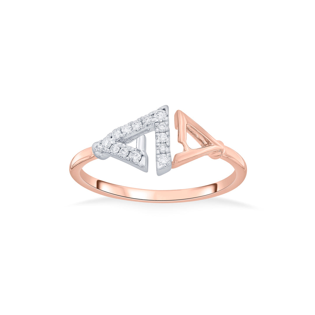 Prism Link Diamond & Gold Fashion Ring for Women