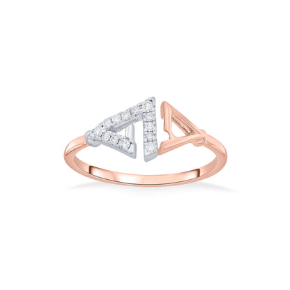 Prism Link Diamond & Gold Fashion Ring for Women