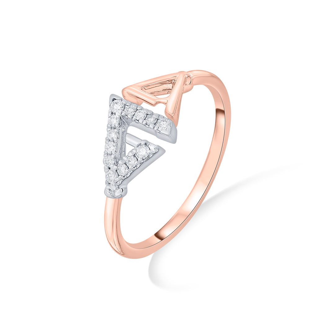 Prism Link Diamond & Gold Fashion Ring for Women