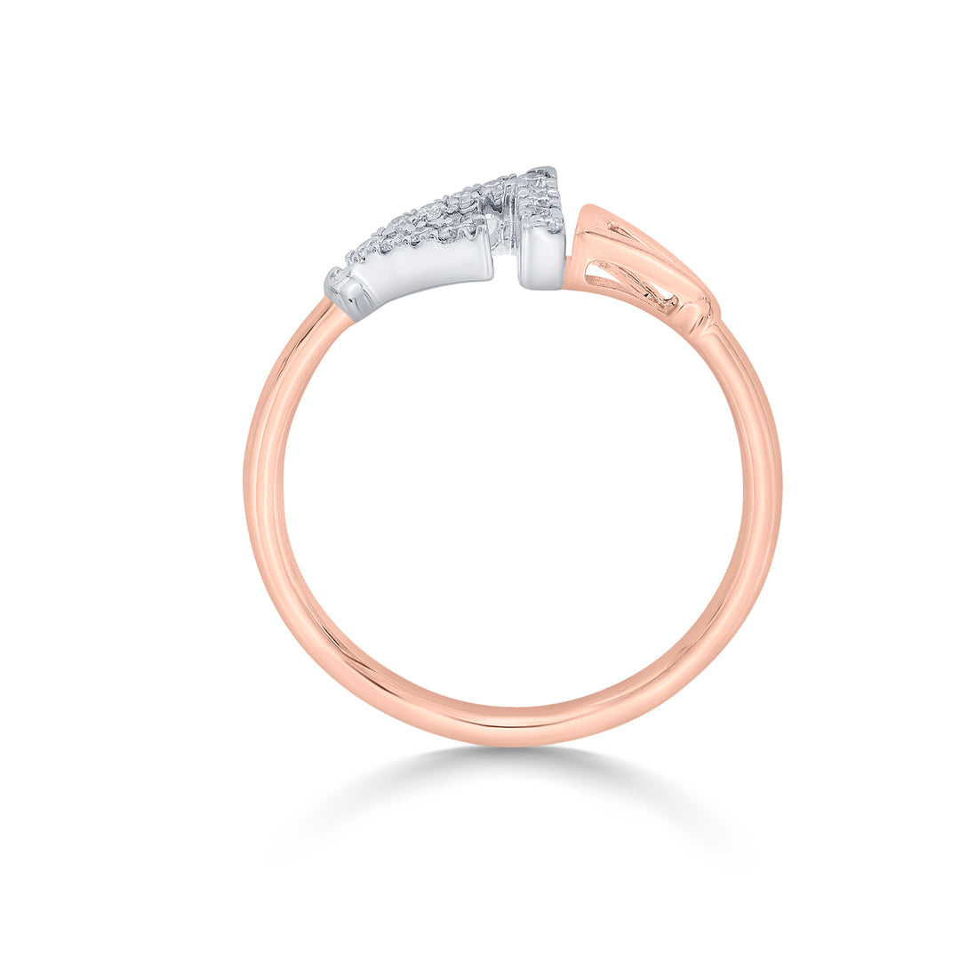 Prism Link Diamond & Gold Fashion Ring for Women