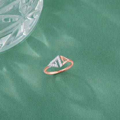 Prism Link Diamond & Gold Fashion Ring for Women