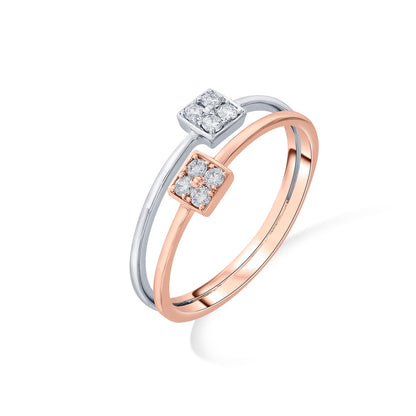 Diamond Duo Diamond & Gold Fashion Ring for Women