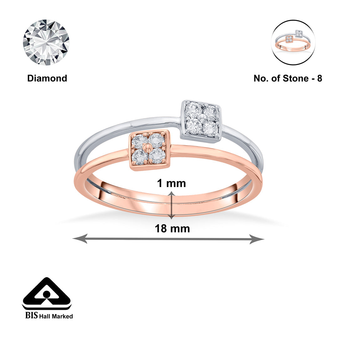 Diamond Duo Diamond & Gold Fashion Ring for Women