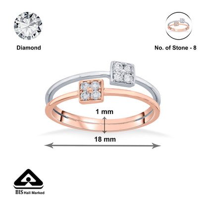 Diamond Duo Diamond & Gold Fashion Ring for Women