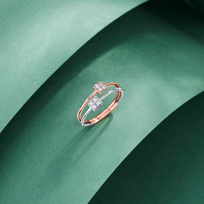 Diamond Duo Diamond & Gold Fashion Ring for Women