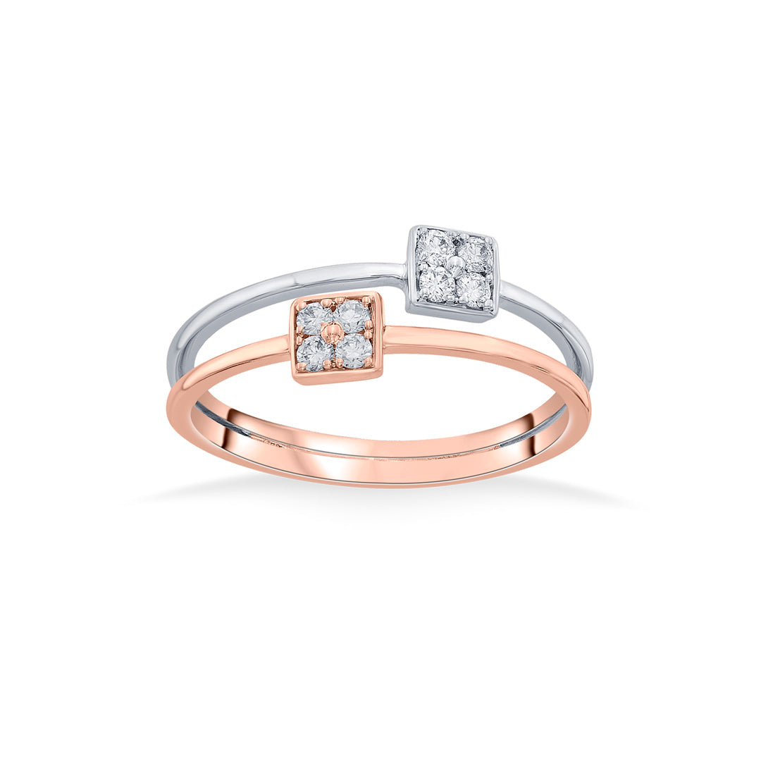 Diamond Duo Diamond & Gold Fashion Ring for Women