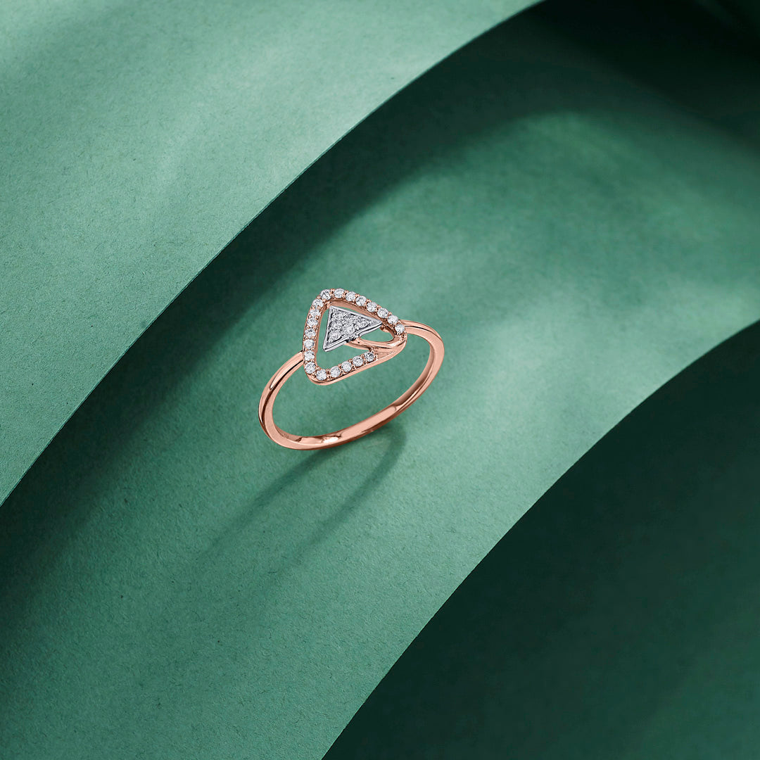 Prism Gleam Diamond & Gold Fashion Ring for Women