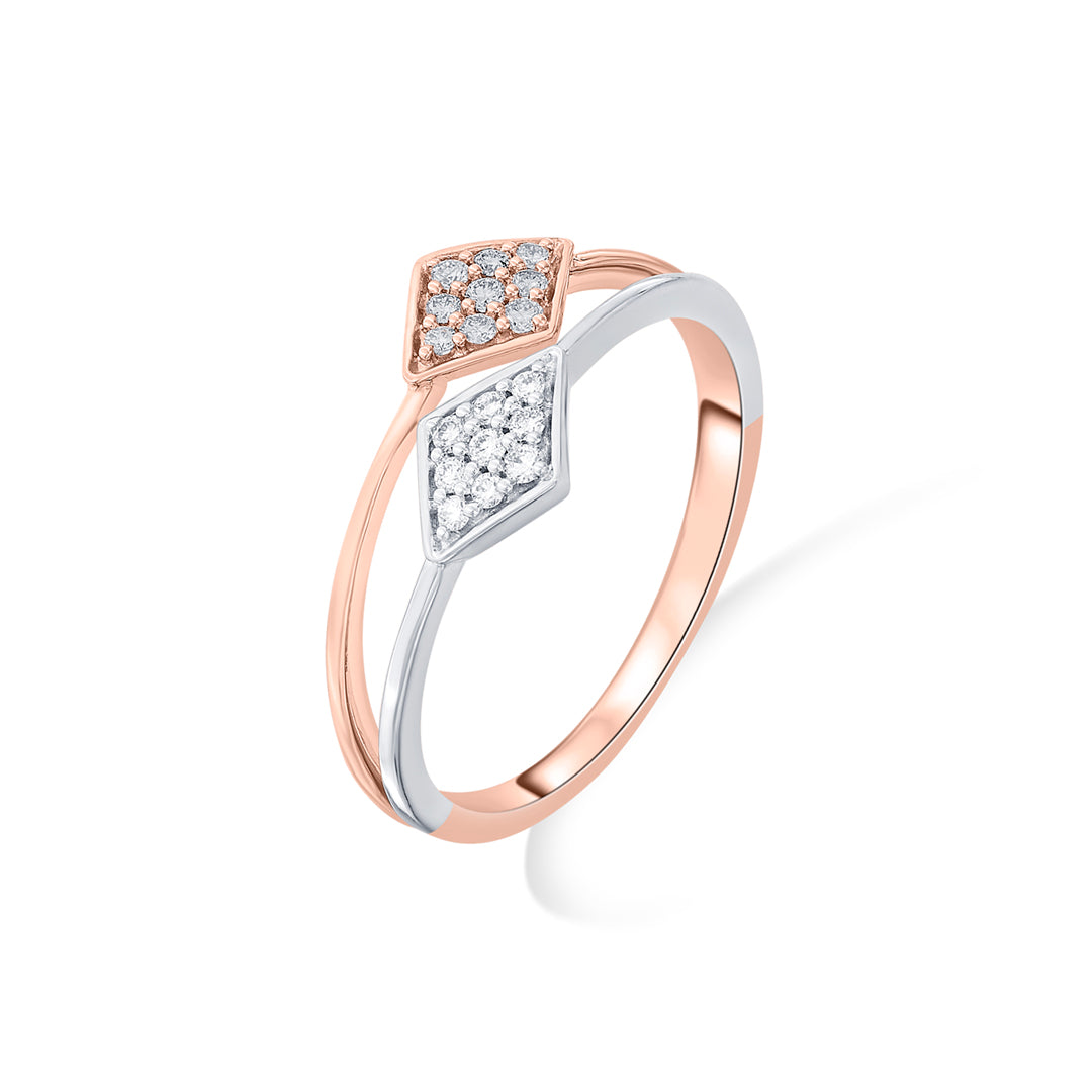 Dual Prism Diamond & Gold Fashion Ring for Women