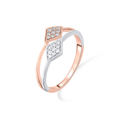 Dual Prism Diamond & Gold Fashion Ring for Women