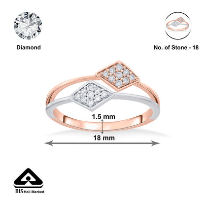 Dual Prism Diamond & Gold Fashion Ring for Women
