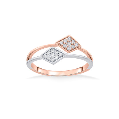 Dual Prism Diamond & Gold Fashion Ring for Women