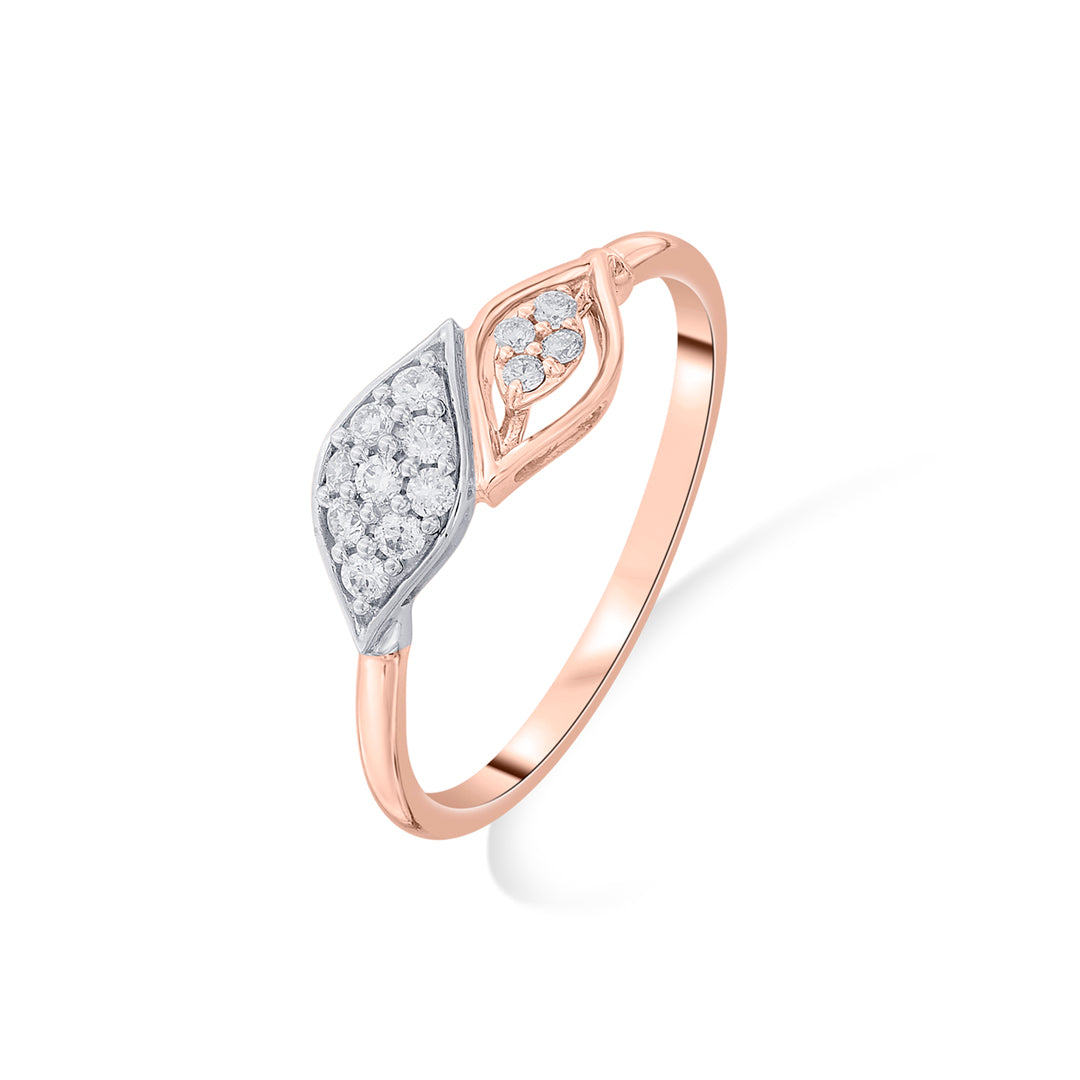 Petal Glow Diamond & Gold Casual Ring for Women
