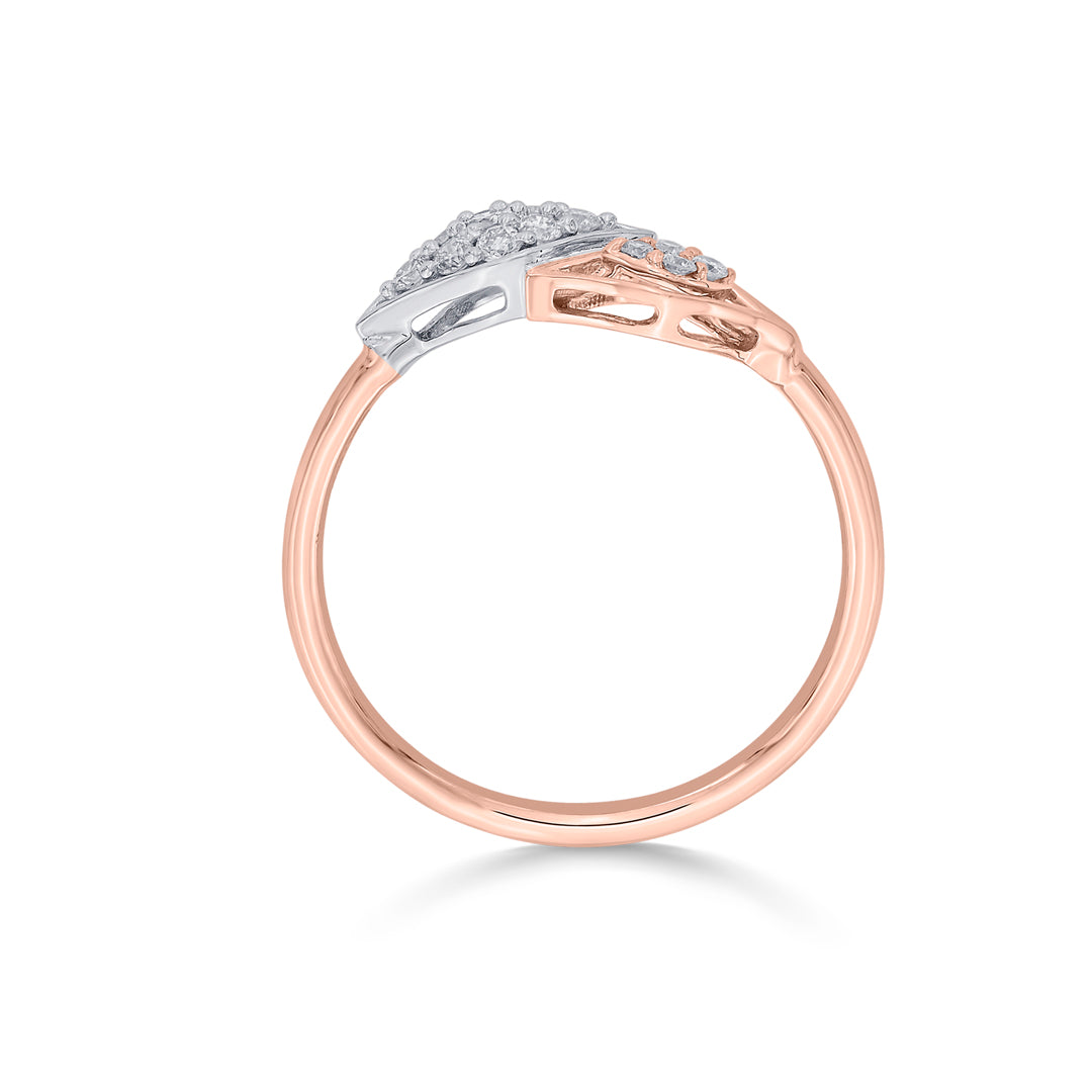 Petal Glow Diamond & Gold Casual Ring for Women