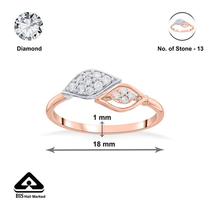 Petal Glow Diamond & Gold Casual Ring for Women