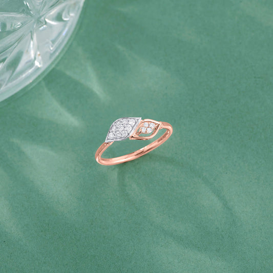 Petal Glow Diamond & Gold Casual Ring for Women