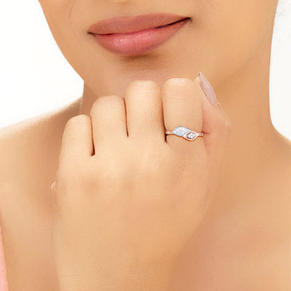 Petal Glow Diamond & Gold Casual Ring for Women