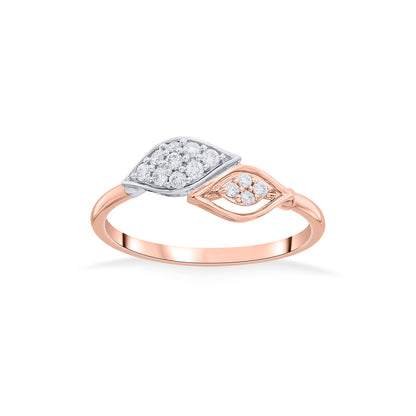 Petal Glow Diamond & Gold Casual Ring for Women