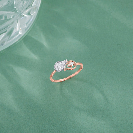 Morning Dew Diamond & Gold Casual Ring for Women