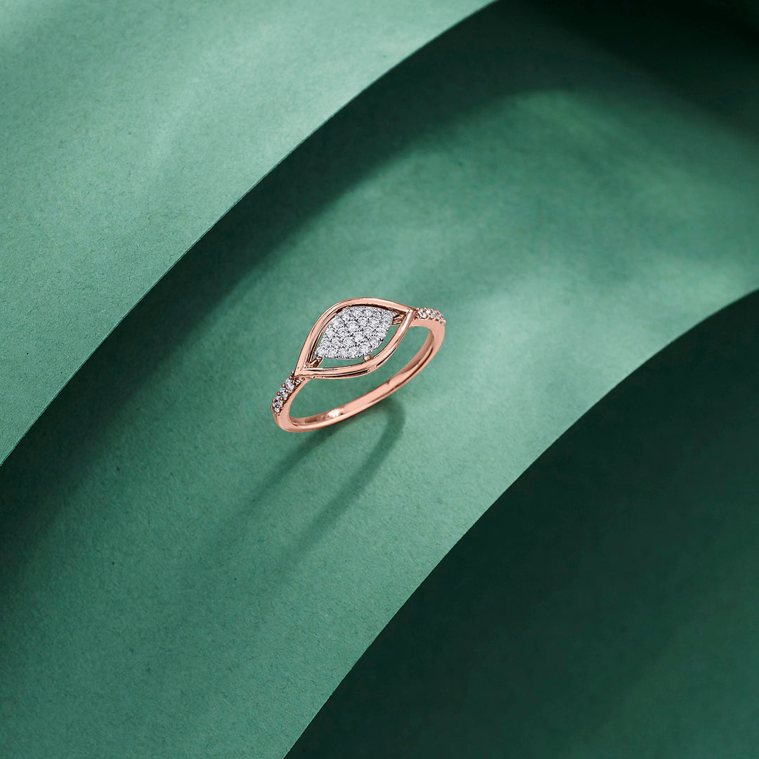 Luminous Eye Diamond & Gold Fashion Ring for Women