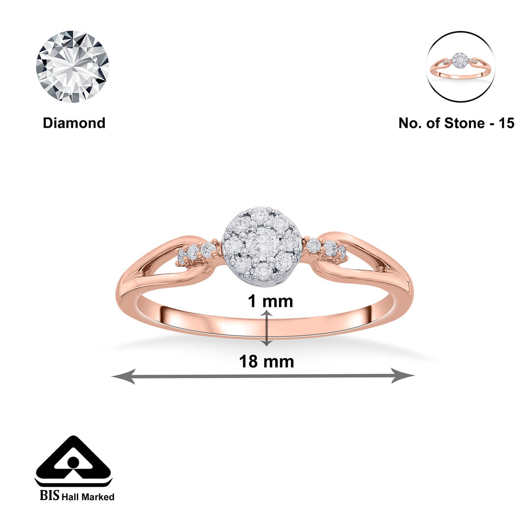Miroa Shine Diamond & Gold Fashion Ring for Women