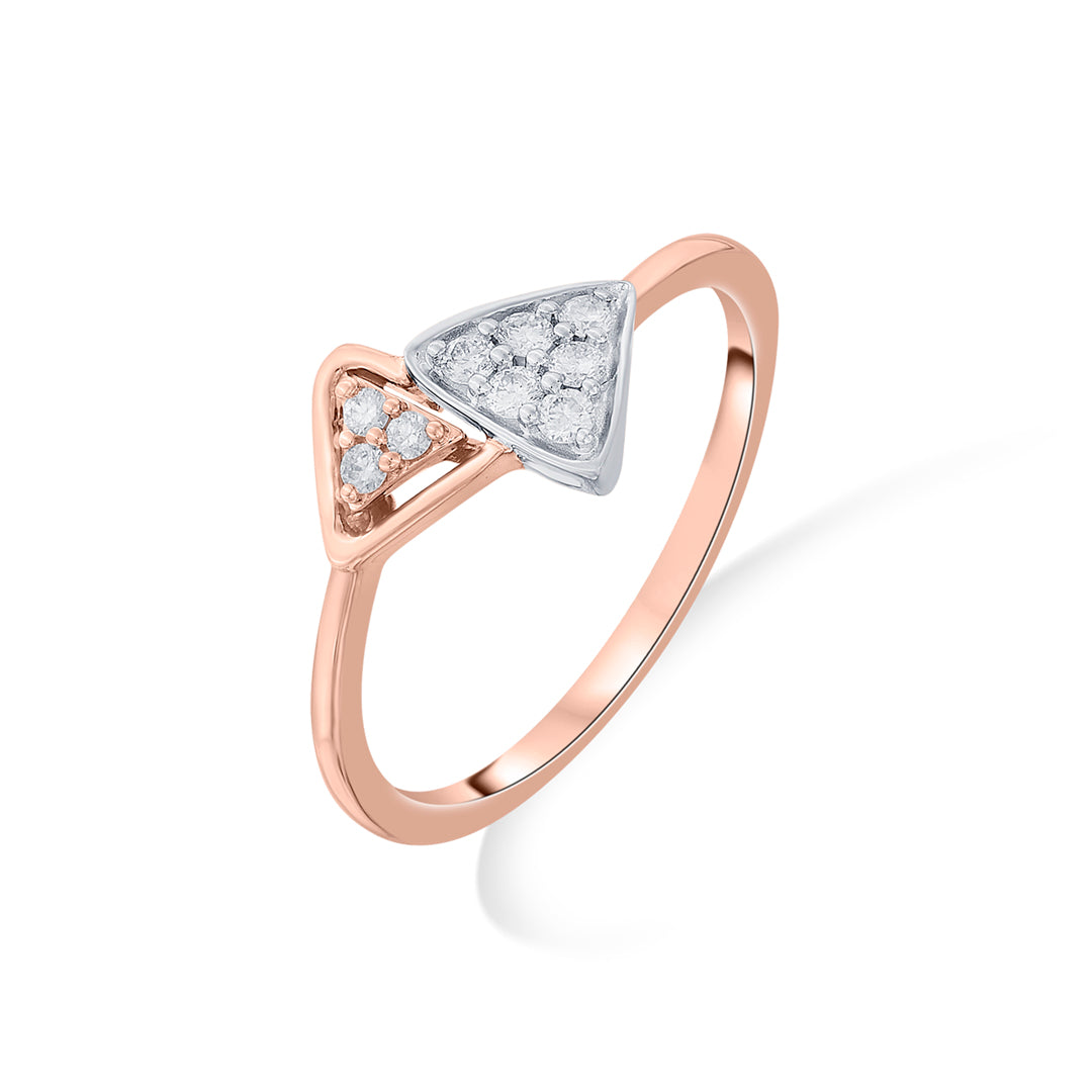 Interlocked Triangles Diamond & Gold Casual Ring for Women