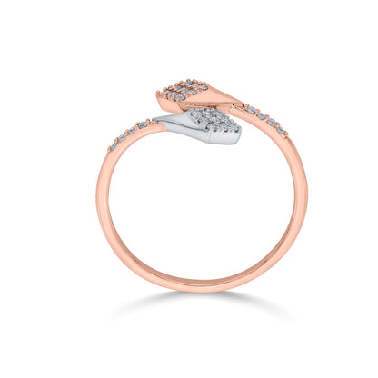 Spiral Link Diamond & Gold Fashion Ring for Women