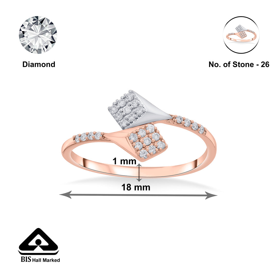 Spiral Link Diamond & Gold Fashion Ring for Women