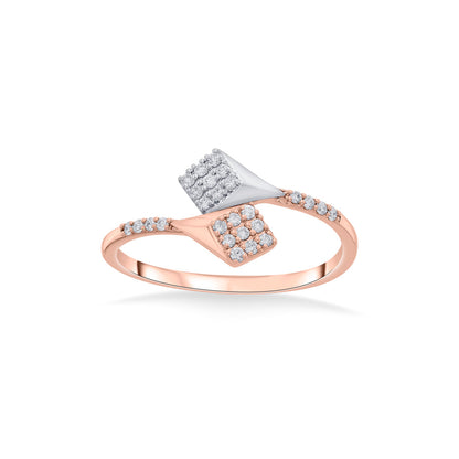 Spiral Link Diamond & Gold Fashion Ring for Women