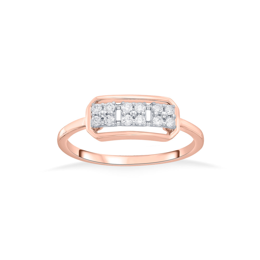 Sculpt Form Diamond & Gold Fashion Ring for Women