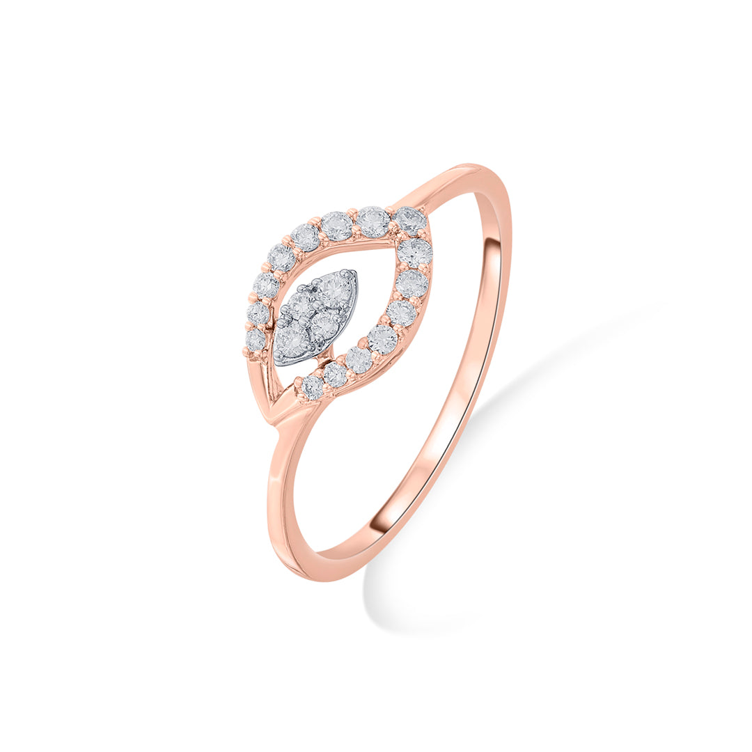 Blossom Petal Diamond & Gold Casual Ring for Women
