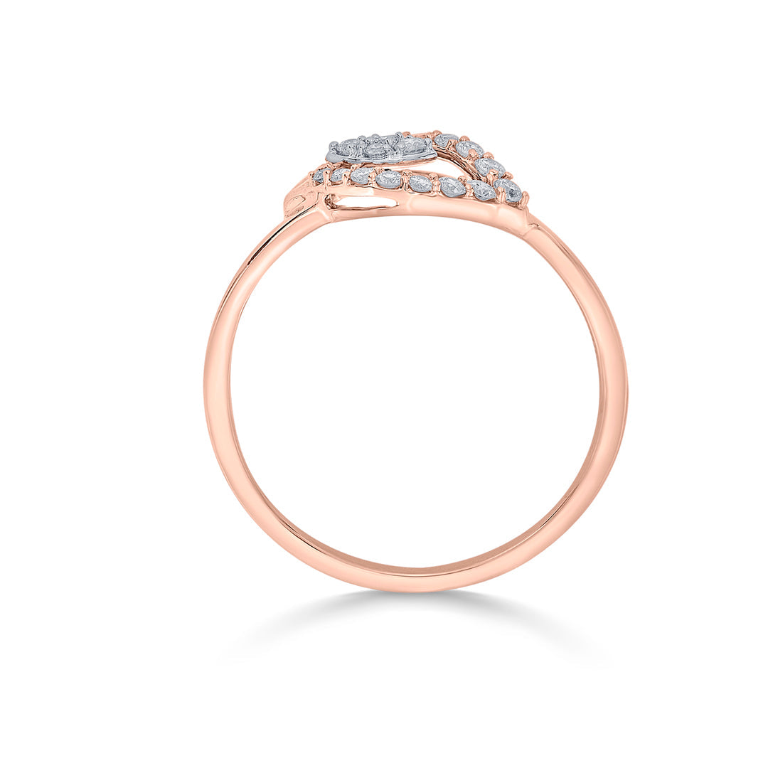 Blossom Petal Diamond & Gold Casual Ring for Women