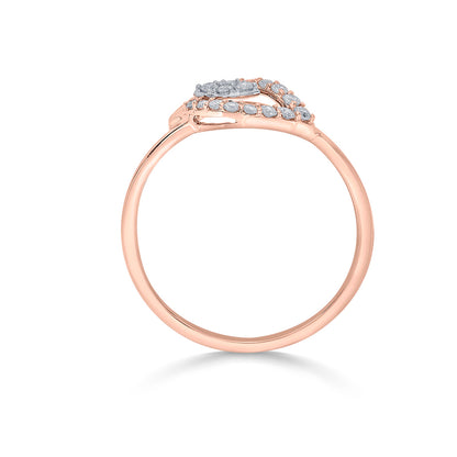 Blossom Petal Diamond & Gold Casual Ring for Women