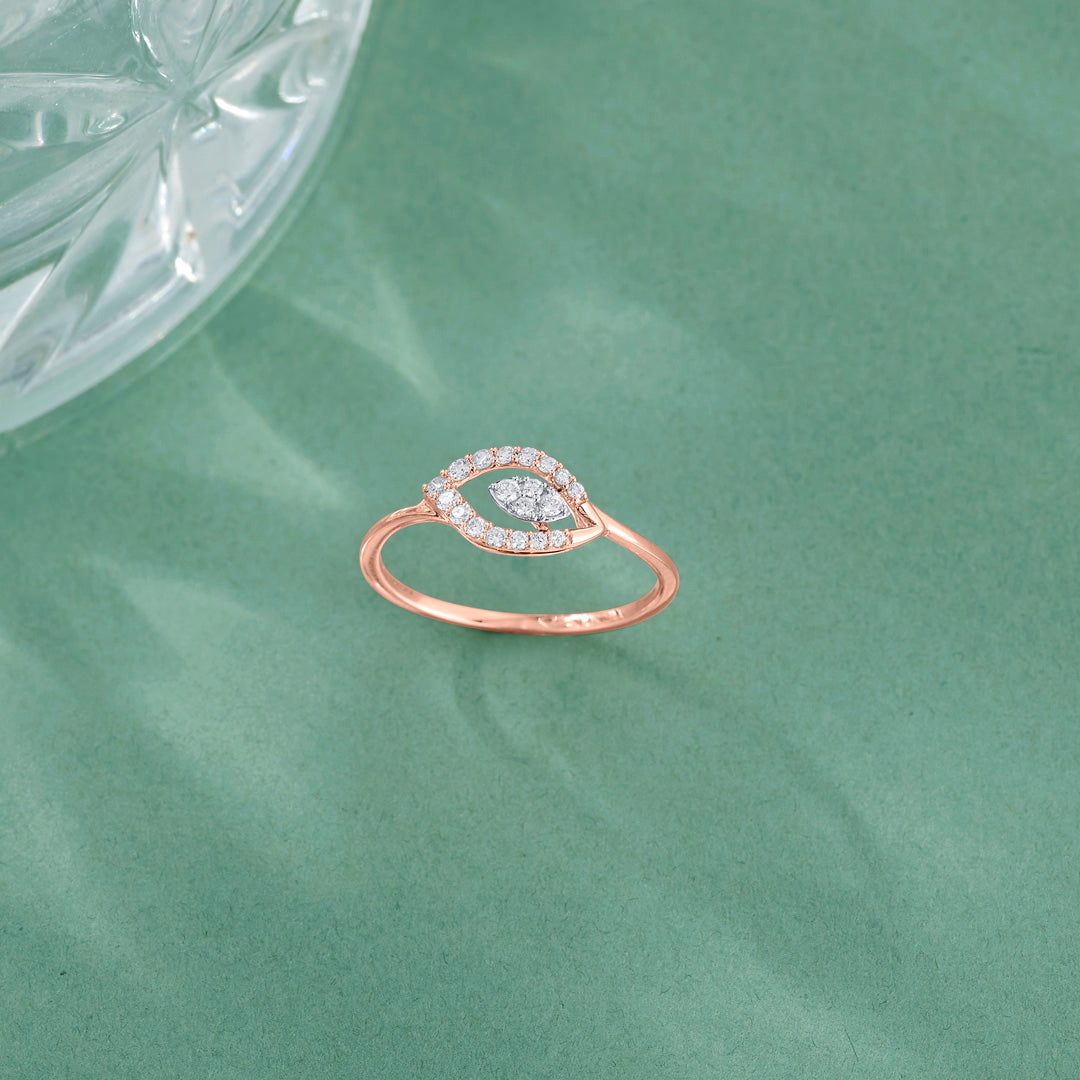 Blossom Petal Diamond & Gold Casual Ring for Women