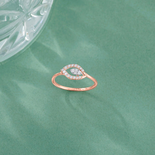 Blossom Petal Diamond & Gold Casual Ring for Women