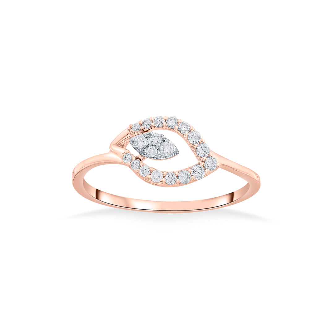 Blossom Petal Diamond & Gold Casual Ring for Women