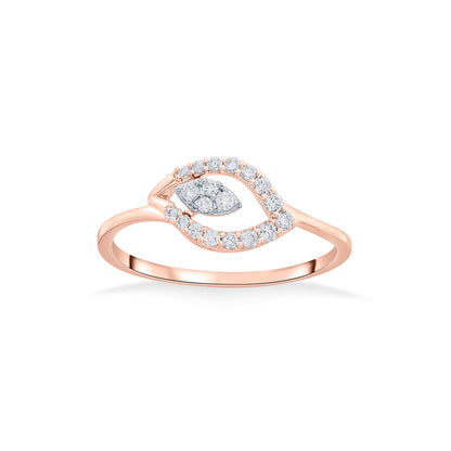 Blossom Petal Diamond & Gold Casual Ring for Women