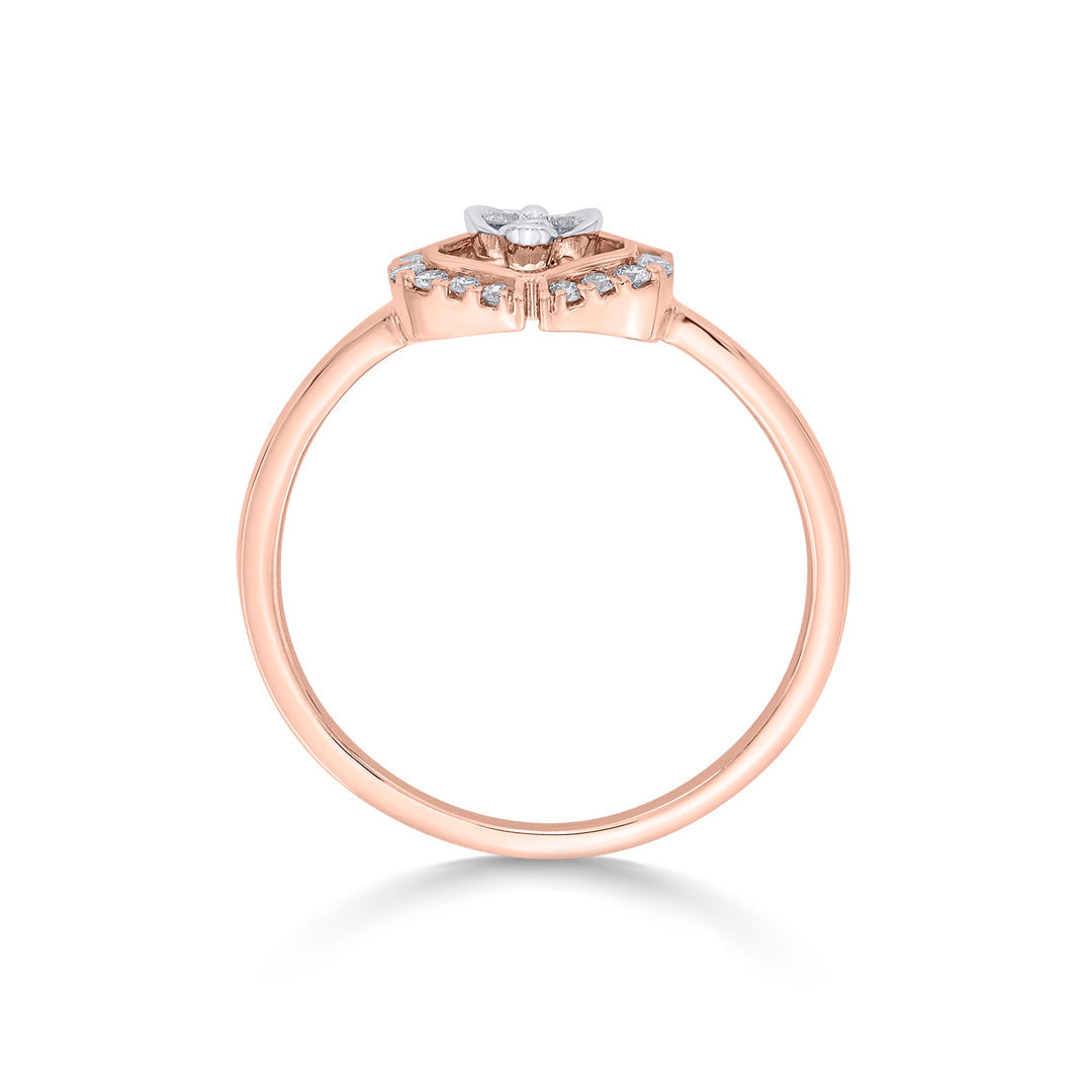 Hexa Shine Diamond & Gold Casual Ring for Women