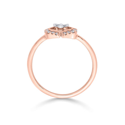 Hexa Shine Diamond & Gold Casual Ring for Women