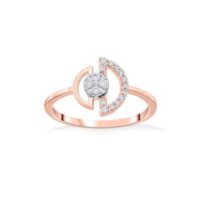 D Spark Diamond & Gold Fashion Ring for Women