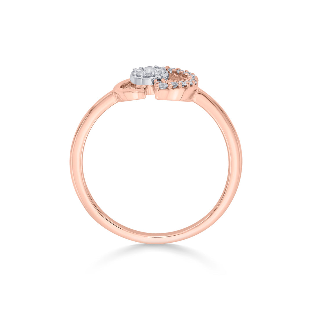 D Spark Diamond & Gold Fashion Ring for Women
