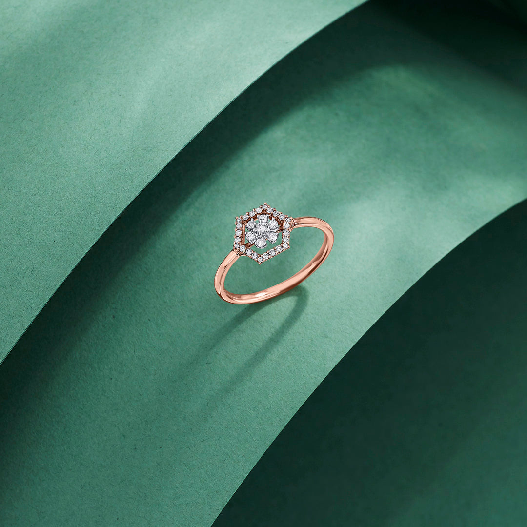 Regal Essence Diamond & Gold Fashion Ring for Women